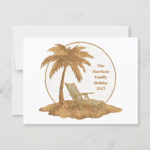 Gouden Glitter Palm Tree met aangepaste tekst Briefkaart