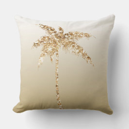 Gouden Glitter Palm Tree Ombre Kussen