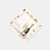 Gouden Glitter Parels en Prosecco Bruidsfeest Servet (Hoek)