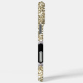 Gouden Glitter Pareltjes met naam en Mongram Case-Mate iPhone Case (Achterkant / Rechts)