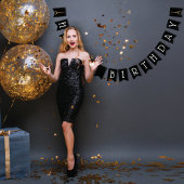 Gouden Glitter Paris Eiffeltoren Gelukkige Verjaar Vlaggetjes