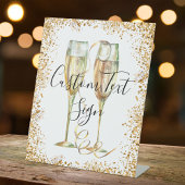 Gouden Glitter Party sokkel teken Reclamebord Met Voetstuk