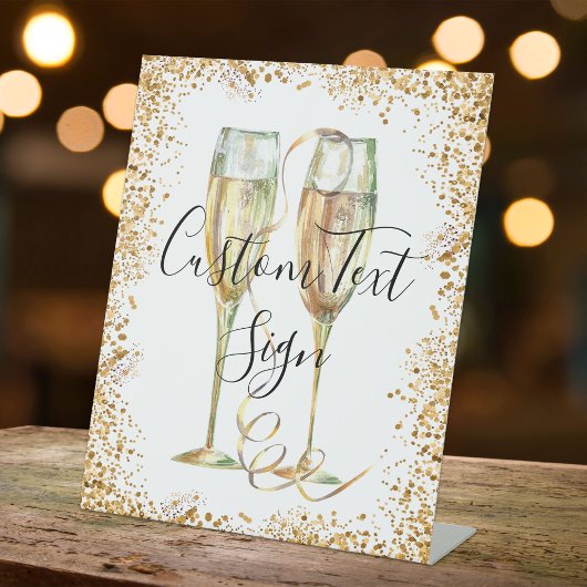 Gouden Glitter Party sokkel teken Reclamebord Met Voetstuk