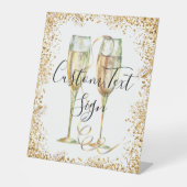Gouden Glitter Party sokkel teken Reclamebord Met Voetstuk (Voorkant)