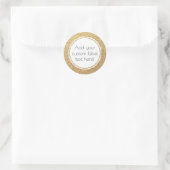 Gouden Glitter Patroon Custom Craft Favor Bruiloft Ronde Sticker (Tas)