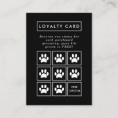 Gouden Glitter Paw Prints Professionele Pet Salon Klantenkaartje (Achterkant)