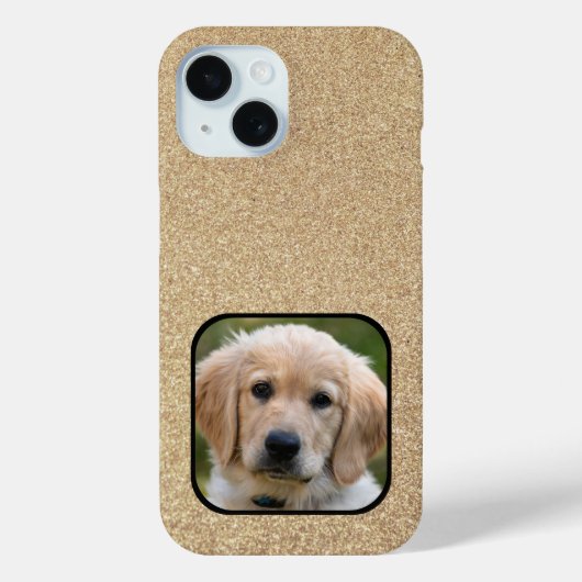 Gouden Glitter Pet Dog Foto Case-Mate iPhone Case (Achterkant)