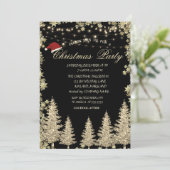 Gouden Glitter Pine Tree, Stars Christmas Company Kaart (Staand voorkant)