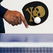 Gouden Glitter Piratenschedel op Zwarte Achtergron