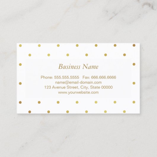 Gouden Glitter Polka Dots - Stijlvolle Beauty Pink Visitekaartje (Achterkant)