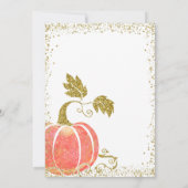 Gouden Glitter Pompoen Geslacht Neutrale Baby Show Kaart (Achterkant)