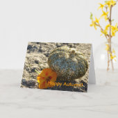 Gouden Glitter Pompoen, Happy Autumn! Kaart (Gele Bloem)