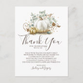 Gouden Glitter Pompoenen en Groen Dank U Briefkaart (Voorkant)