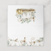 Gouden Glitter Pompoenen Herfst Bruiloft Plaatskaartje (Buitenkant ongevouwen)