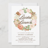 Gouden Glitter Pompoenen Krans Herfst Bruids Brunc Kaart (Voorkant)