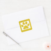 Gouden Glitter Pootafdrukken Witte Mooie Klasse Fe Vierkante Sticker (Envelop)