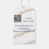 Gouden glitter poten huisdier salon voeg naam e-ma cadeaulabel (Achterkant)