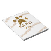 Gouden glitter poten huisdier salon voeg naam e-ma notitieblok (Schuin)