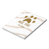 Gouden glitter poten huisdier salon voeg naam e-ma notitieblok (Linkerzijde)