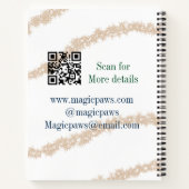 Gouden glitter poten huisdier salon voeg naam e-ma notitieboek (Achterkant)