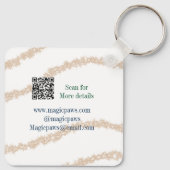 Gouden glitter poten huisdier salon voeg naam e-ma sleutelhanger (Achterkant)