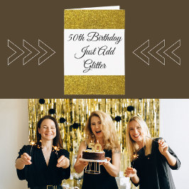 Gouden Glitter Pret Op Haar 50e Verjaardag Kaart