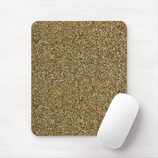 Gouden Glitter Print Metallic Muismat (Met muis)