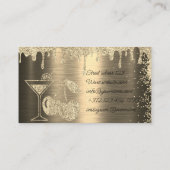 Gouden Glitter Private Party Bartender Visitekaartje (Achterkant)