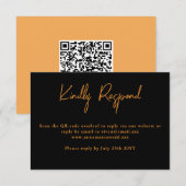 Gouden Glitter QR Code Huwelijks RSVP Kaart (Voorkant / Achterkant)