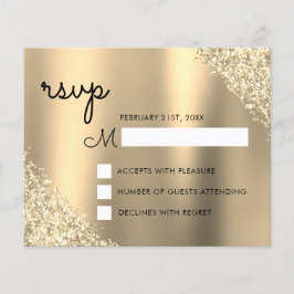 Gouden Glitter Quinceanera RSVP