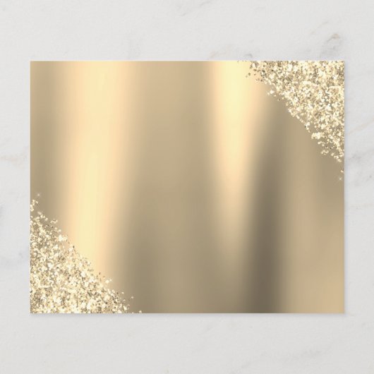 Gouden Glitter Quinceanera RSVP (Achterkant)