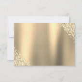 Gouden Glitter Quinceanera RSVP Kaart (Achterkant)