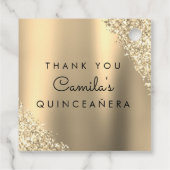 Gouden Glitter Quinceanera Sla de datum op Bedankjes Labels (Achterkant)