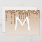 Gouden Glitter Quinceanera Sla de datum op Kaart (Voorkant)