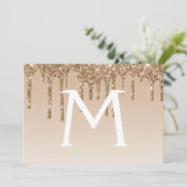 Gouden Glitter Quinceanera Sla de datum op Kaart (Staand voorkant)