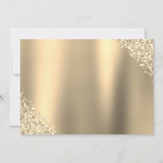 Gouden Glitter Quinceanera Sla de datum op Save The Date (Achterkant)