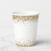 Gouden Glitter Rand Namen Verlovingsfeest Papier C Papieren Bekers (Achterkant)