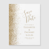 Gouden Glitter Rand Witte Magnetische Save the Dat (Voorkant)