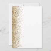 Gouden Glitter Rand Witte Save the Date Aankondiging (Achterkant)