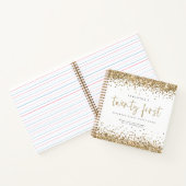 Gouden Glitter Randen 21e Verjaardag Gastboek Notitieboek (Binnen)