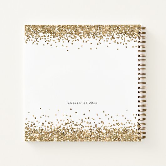 Gouden Glitter Randen 21e Verjaardag Gastboek Notitieboek (Achterkant)