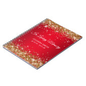 Gouden Glitter Red Memorial Service Gastenboek Notitieboek (Linkerzijde)