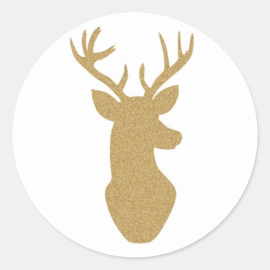 Gouden glitter rendieren stickers (Voorkant)