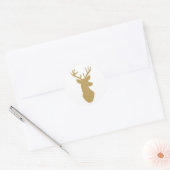 Gouden glitter rendieren stickers (Envelop)