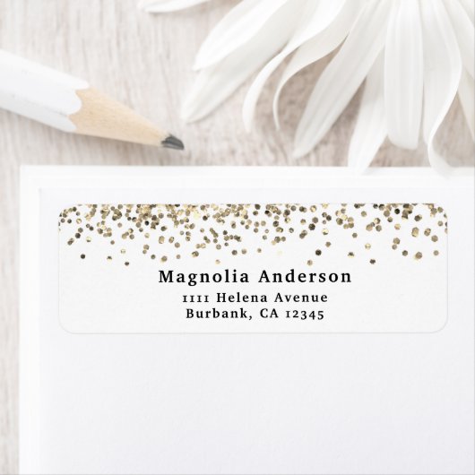 Gouden Glitter Retouradres Label (Insitu)
