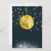 Gouden Glitter Retro 70s Disco Ball Verjaardag Kaart (Achterkant)