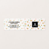 Gouden Glitter Retro Stippenpatronen Visitekaartje (Buitenkant ongevouwen)