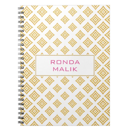 Gouden Glitter Rhomboid Notitieboek (Voorkant)