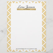 Gouden Glitter Rhomboid over witte achtergrond Briefhoofd (Voorkant)