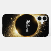 Gouden Glitter Ring iPhone Hoesje (Achterkant horizontaal)